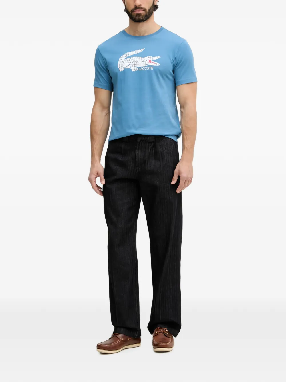 Lacoste Roland-Garros T-shirt met logoprint Blauw