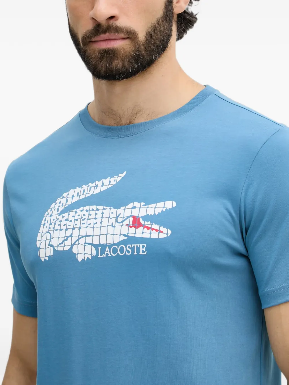 Lacoste Roland-Garros T-shirt met logoprint Blauw