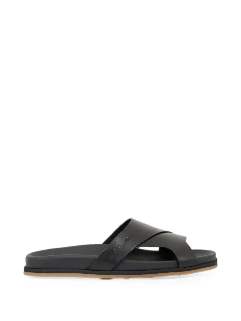 Santoni crossover leather sandals