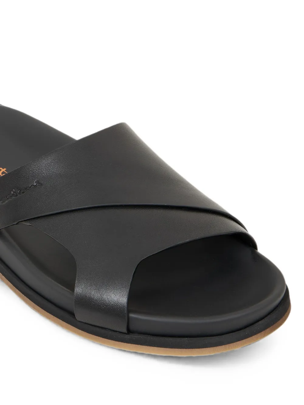 Santoni crossover leather sandals Zwart