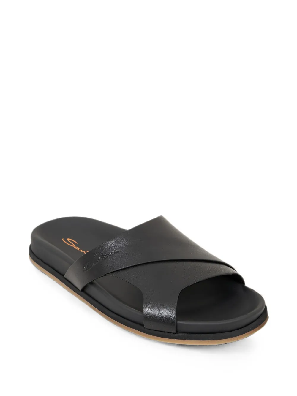 Santoni crossover leather sandals Zwart