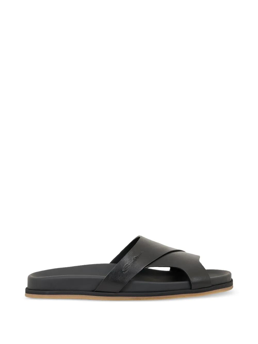 Santoni crossover leather sandals - Nero