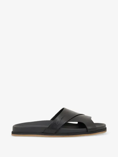 Santoni crossover leather sandals