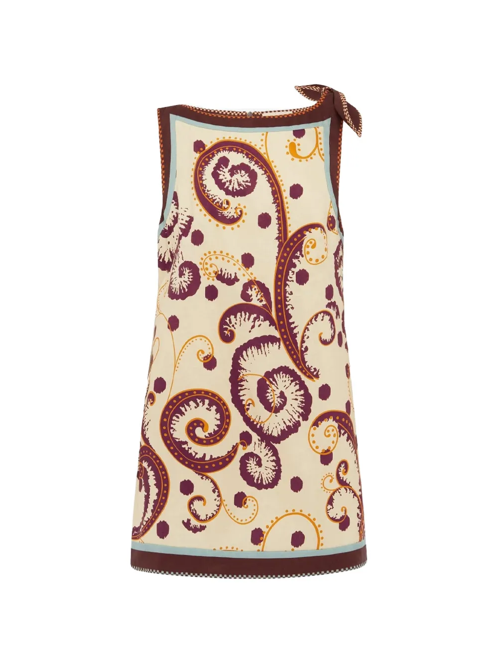 ALEMAIS Wilson paisley-print bow-detail mini dress - Toni neutri