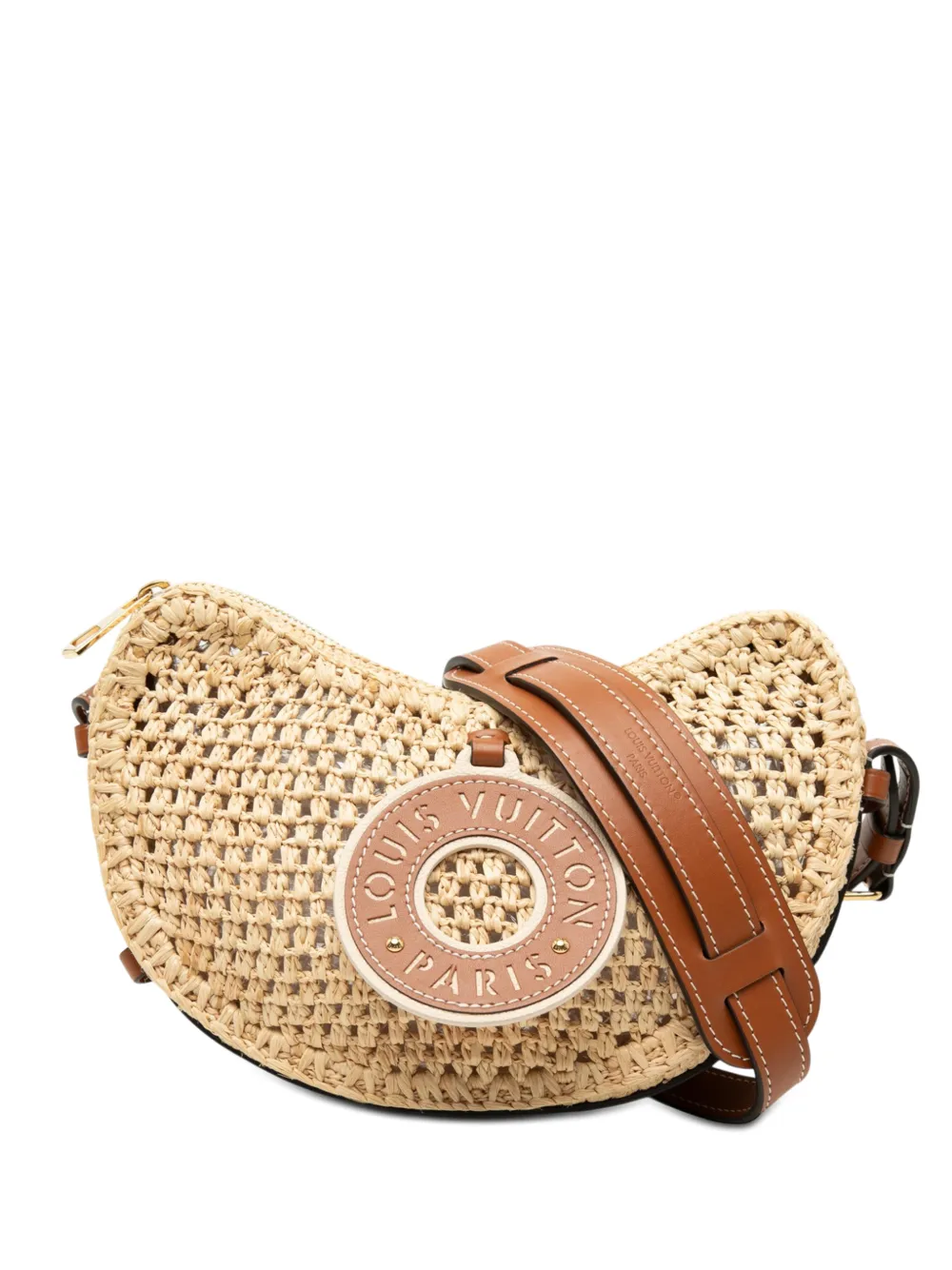 Louis Vuitton Pre-Owned Borsa a tracolla By the Pool Croissant MM in rafia 2021-2026 - Toni neutri