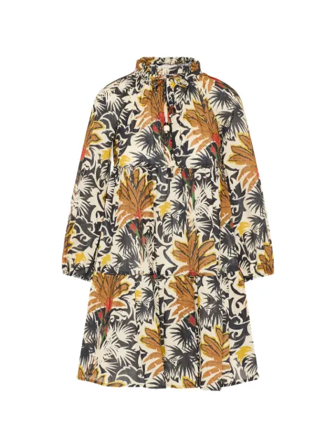 Anjuna Clara leaf-print tiered mini dress