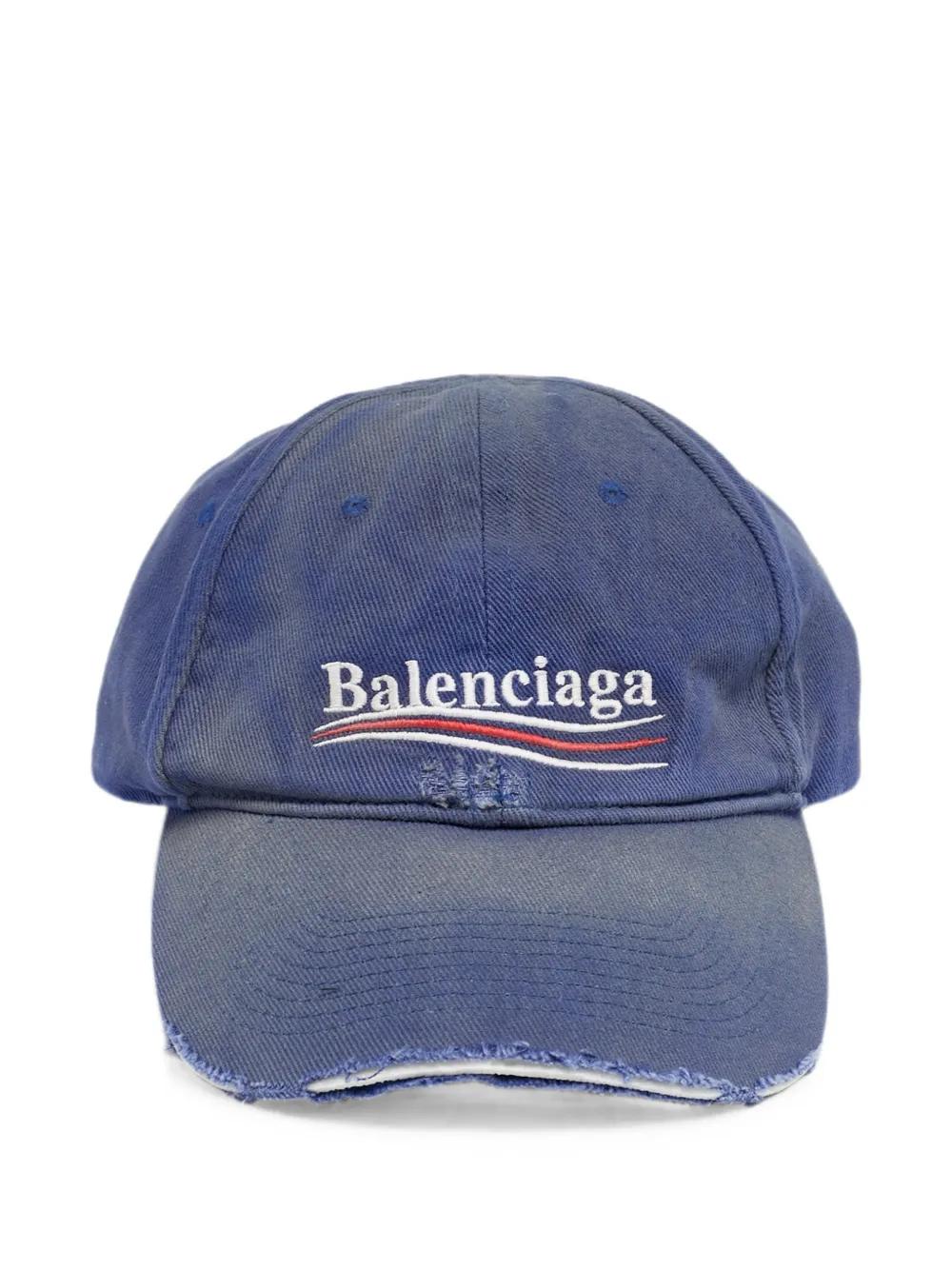 Balenciaga Pre-Owned Political Campaign distressed baseball cap - Blu