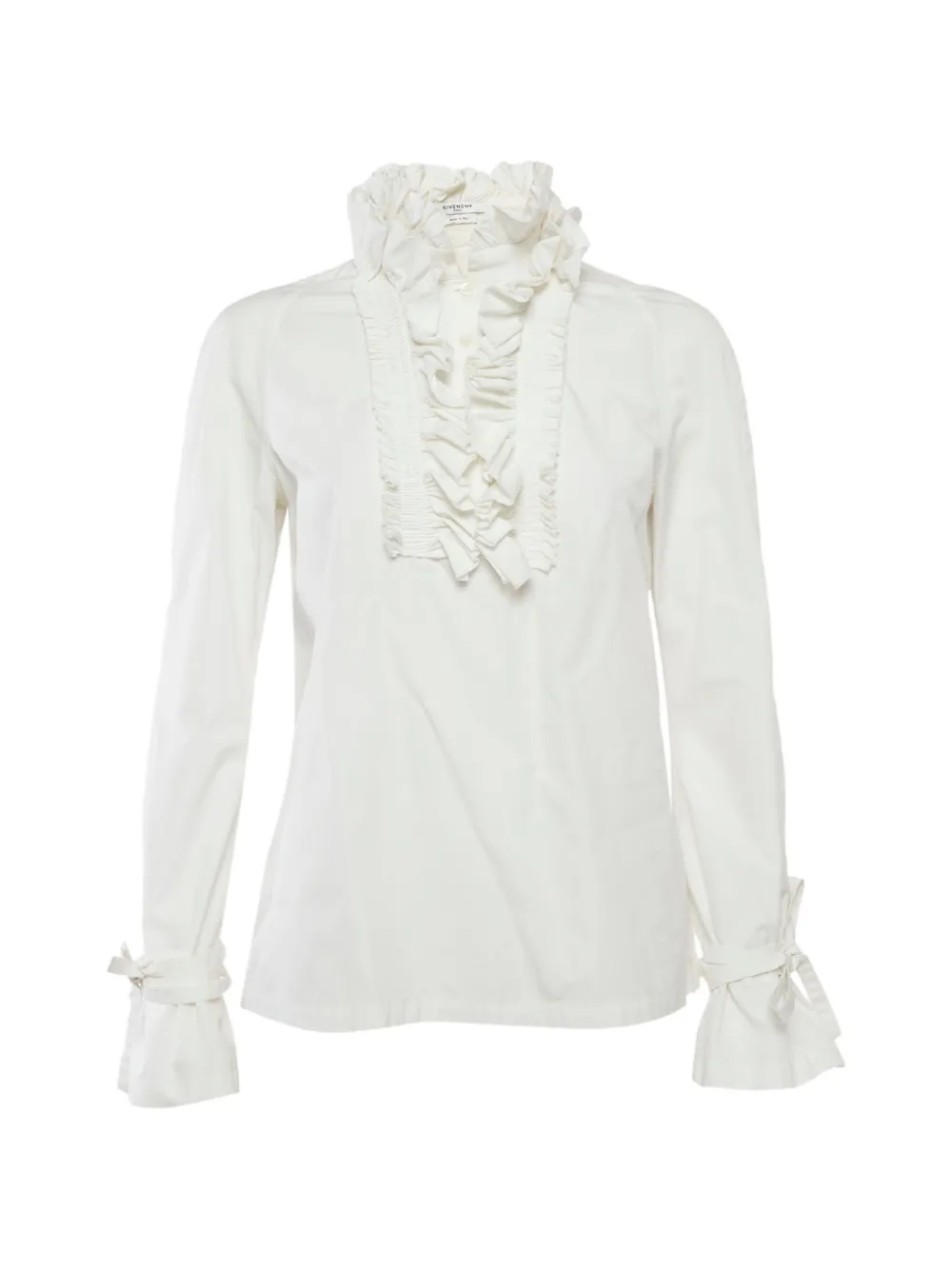 Givenchy Pre-Owned ruffled neck buttoned blouse - Bianco