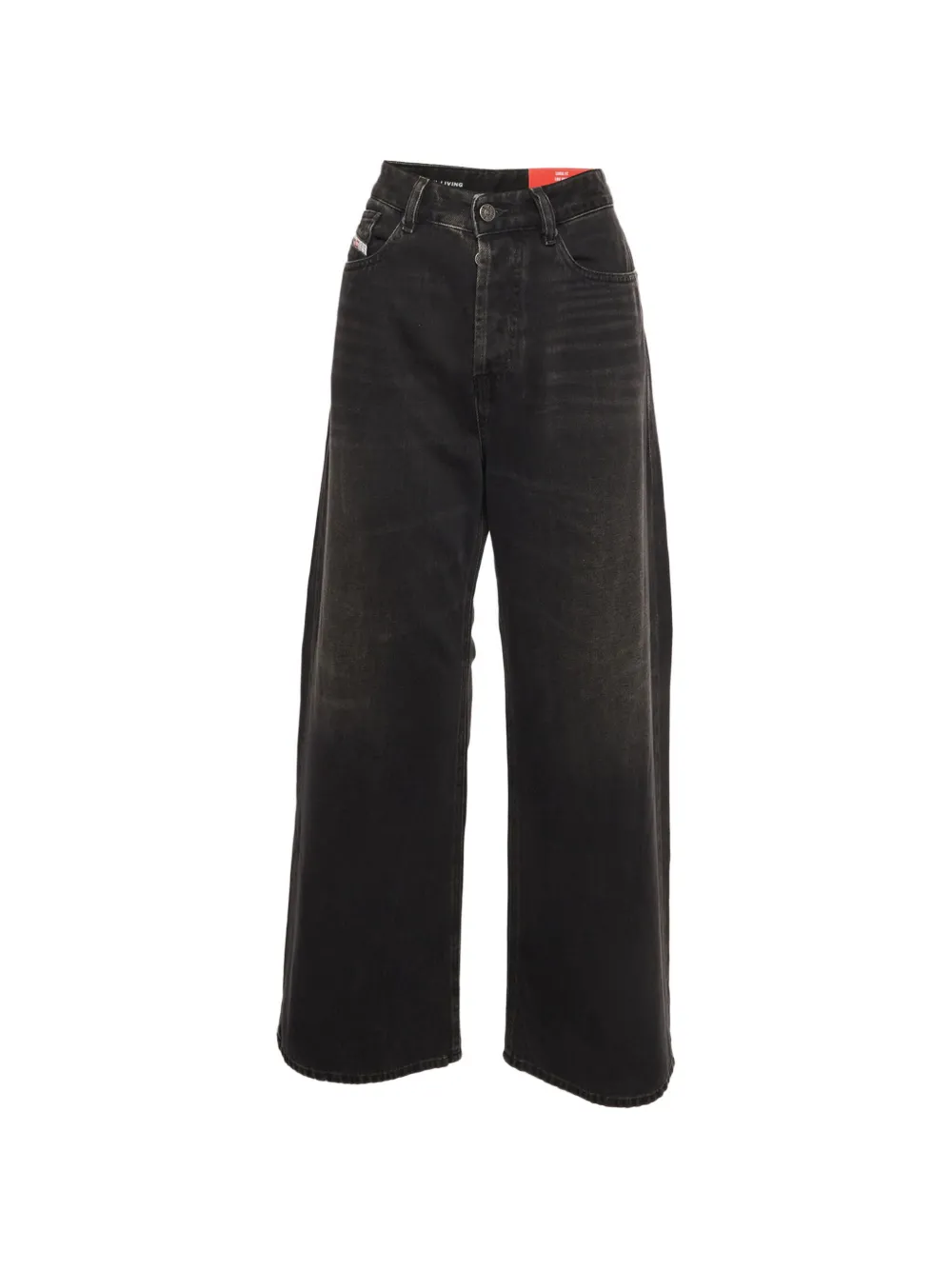 Diesel wide-leg washed jeans - Schwarz