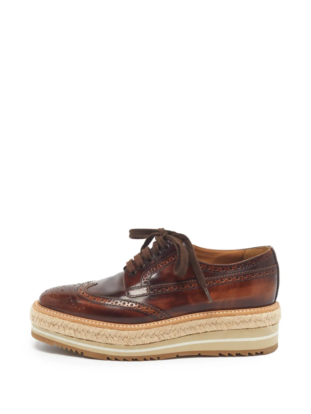 Prada Pre-Owned ombré brogue sneakers - Braun