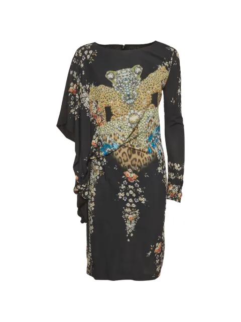 Roberto Cavalli Vintage Class animal-print draped midi dress