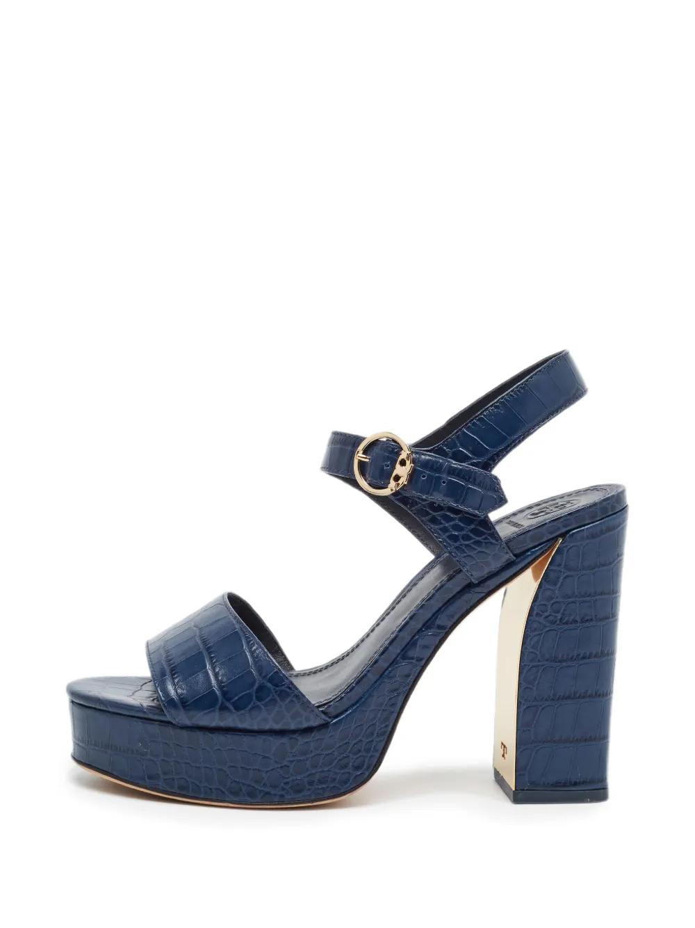 Tory Burch Martine croc-embossed platform sandals - Blu