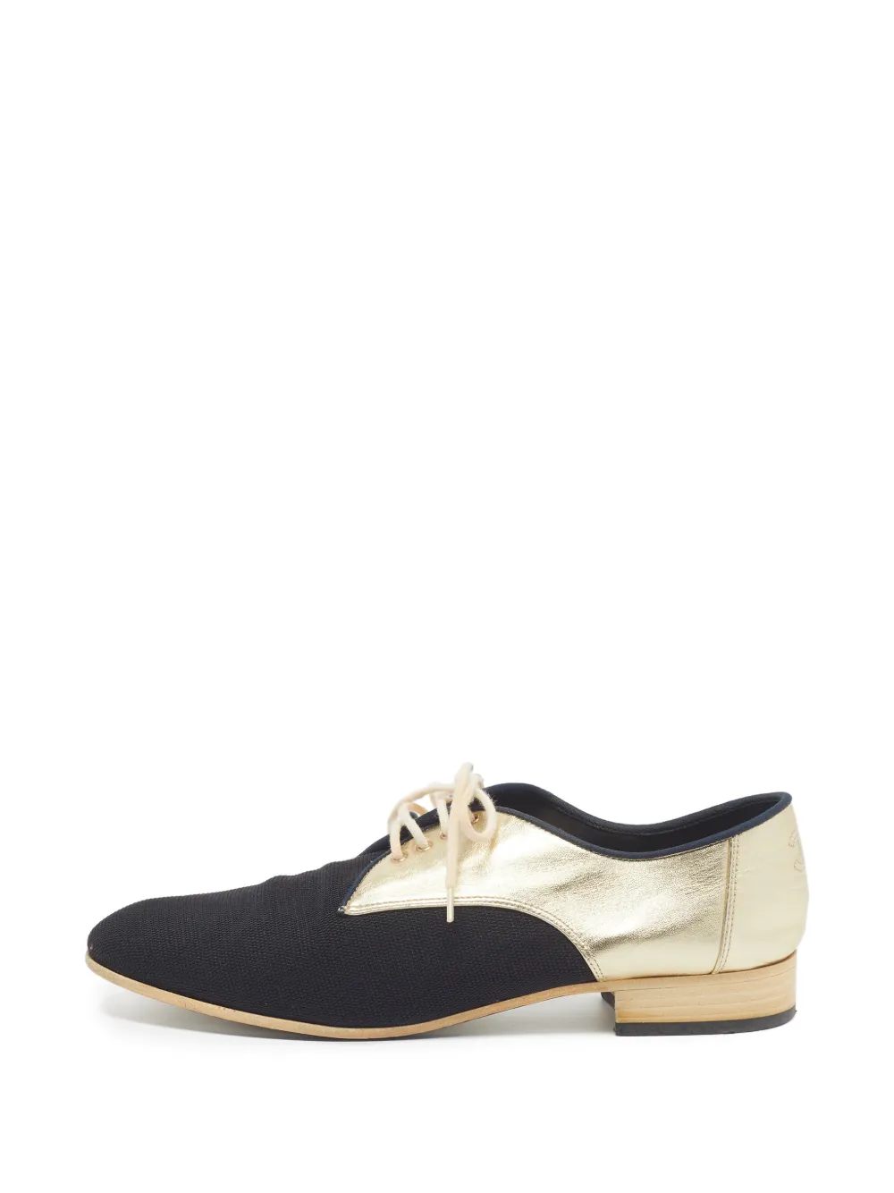CHANEL Pre-Owned metallic-effect panelled shoes - Black