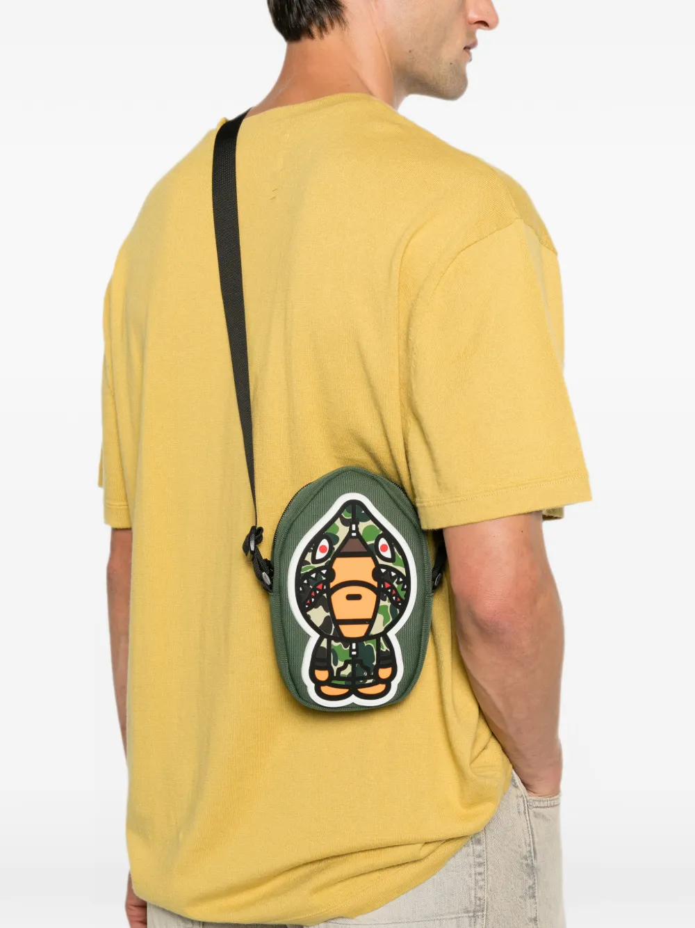 A BATHING APE Baby Milo Shark messengertas Groen
