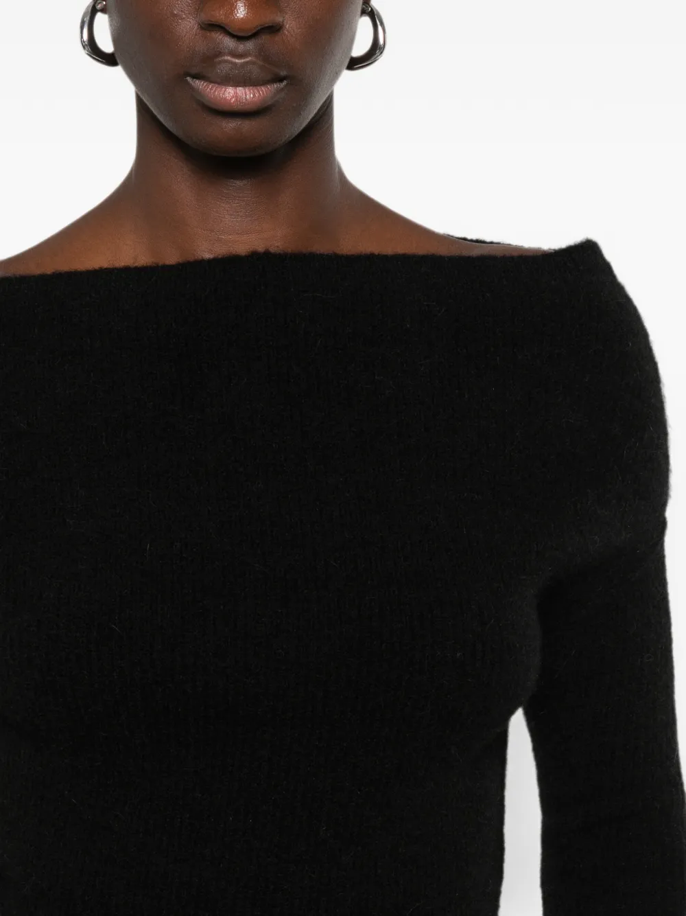 Rick Owens Asymmetrische gebreide top Zwart