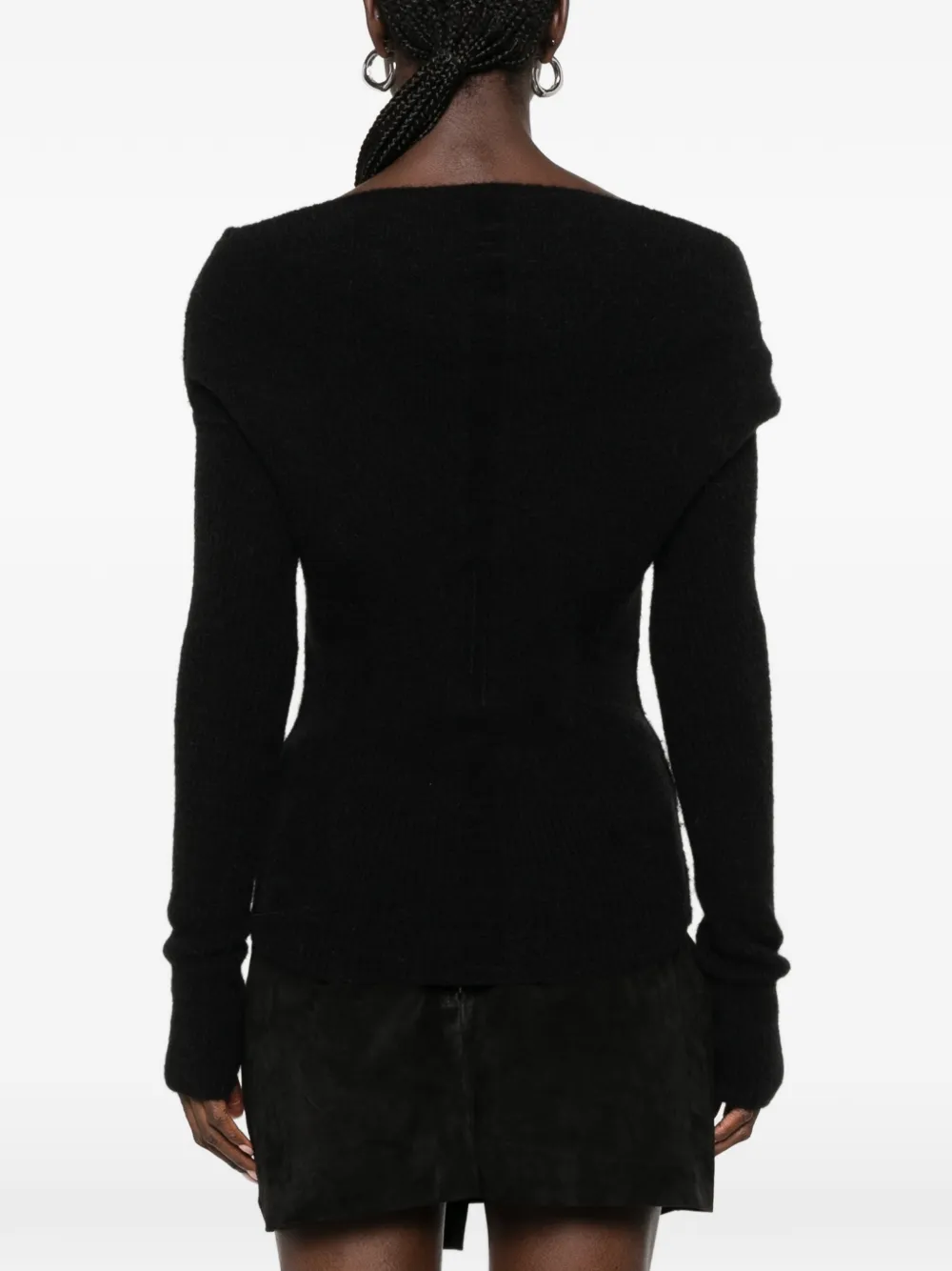 Rick Owens Asymmetrische gebreide top Zwart