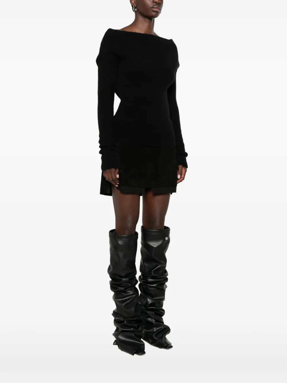 Rick Owens Asymmetrische gebreide top Zwart