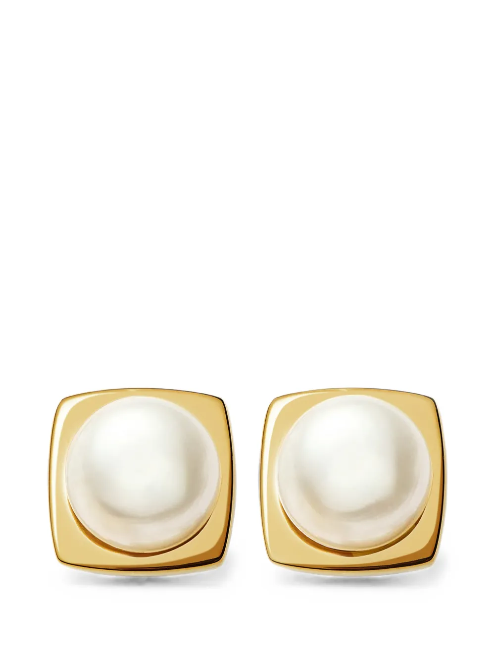 Missoma Eckige Ohrringe mit Perlen - Gold