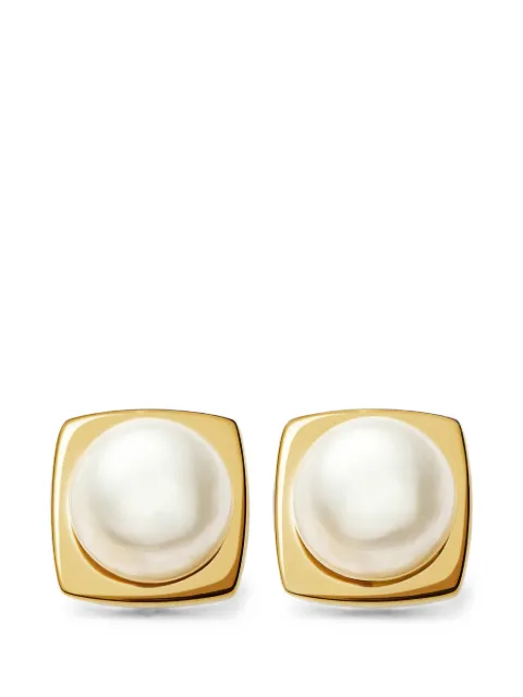 Missoma pearl-embellished square earrings