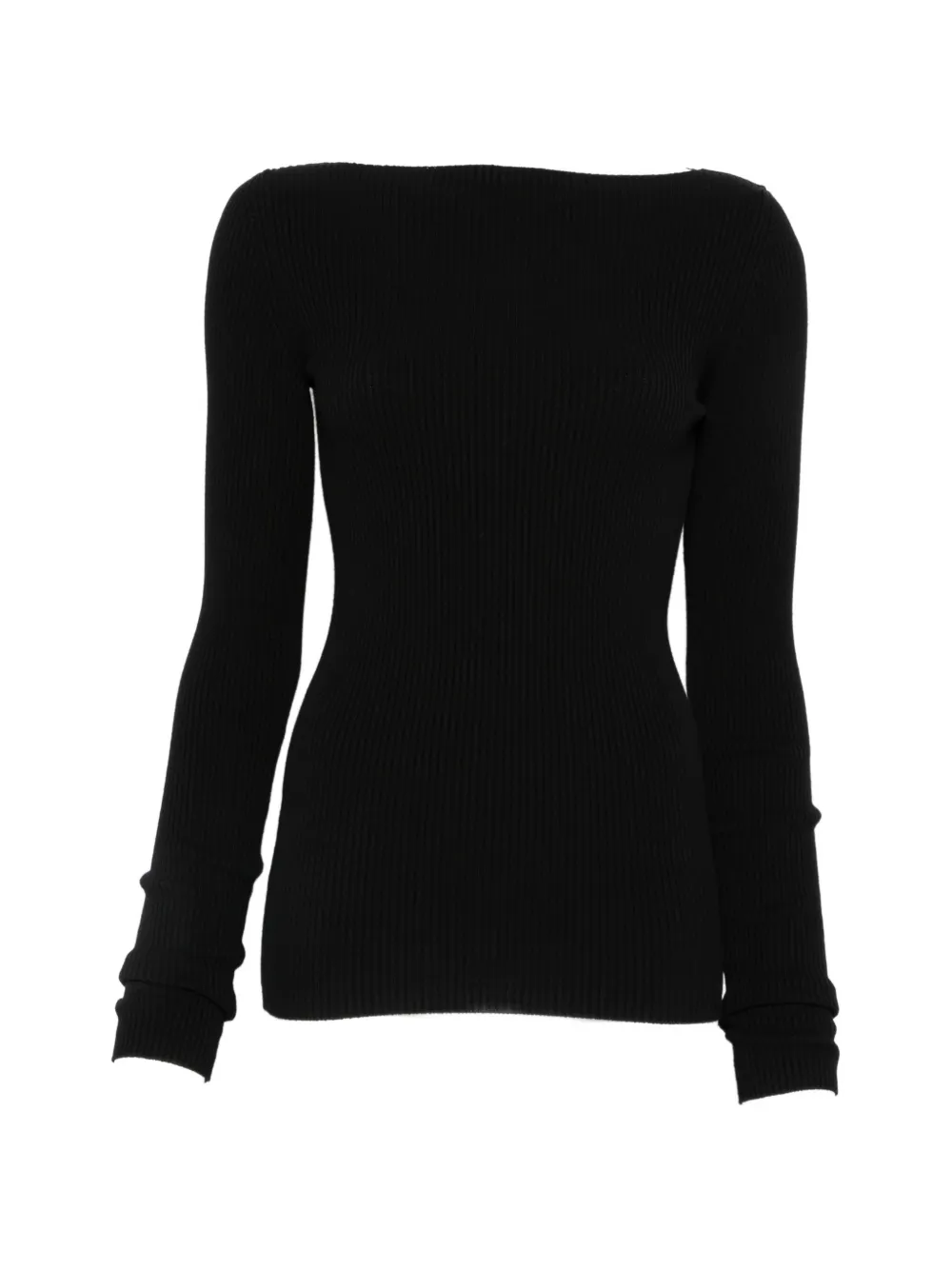 Rick Owens cut-out ribbed-knit top - Schwarz