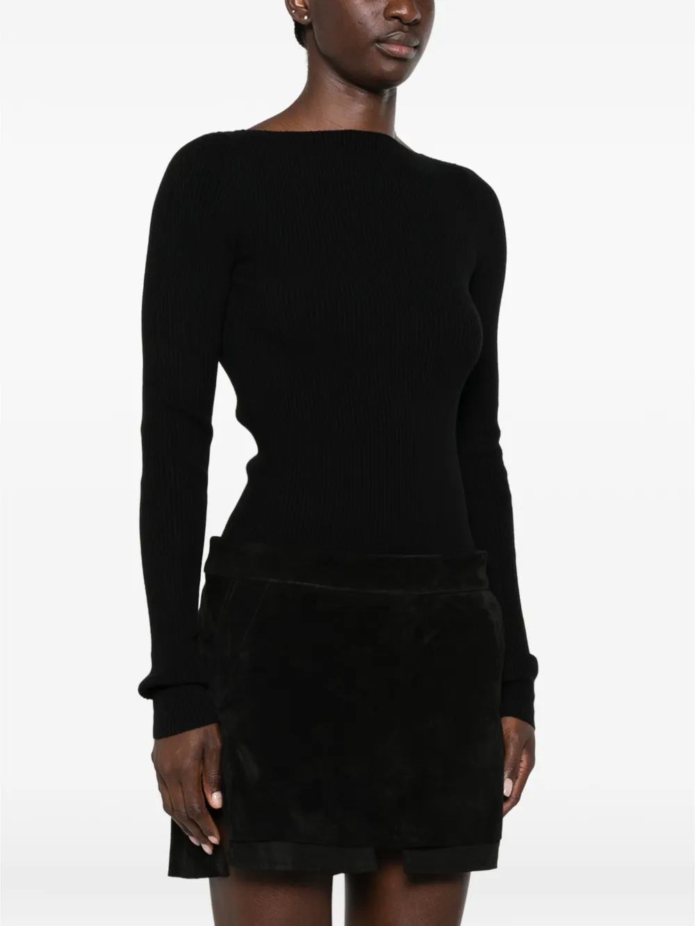 Rick Owens Ribgebreide top Zwart