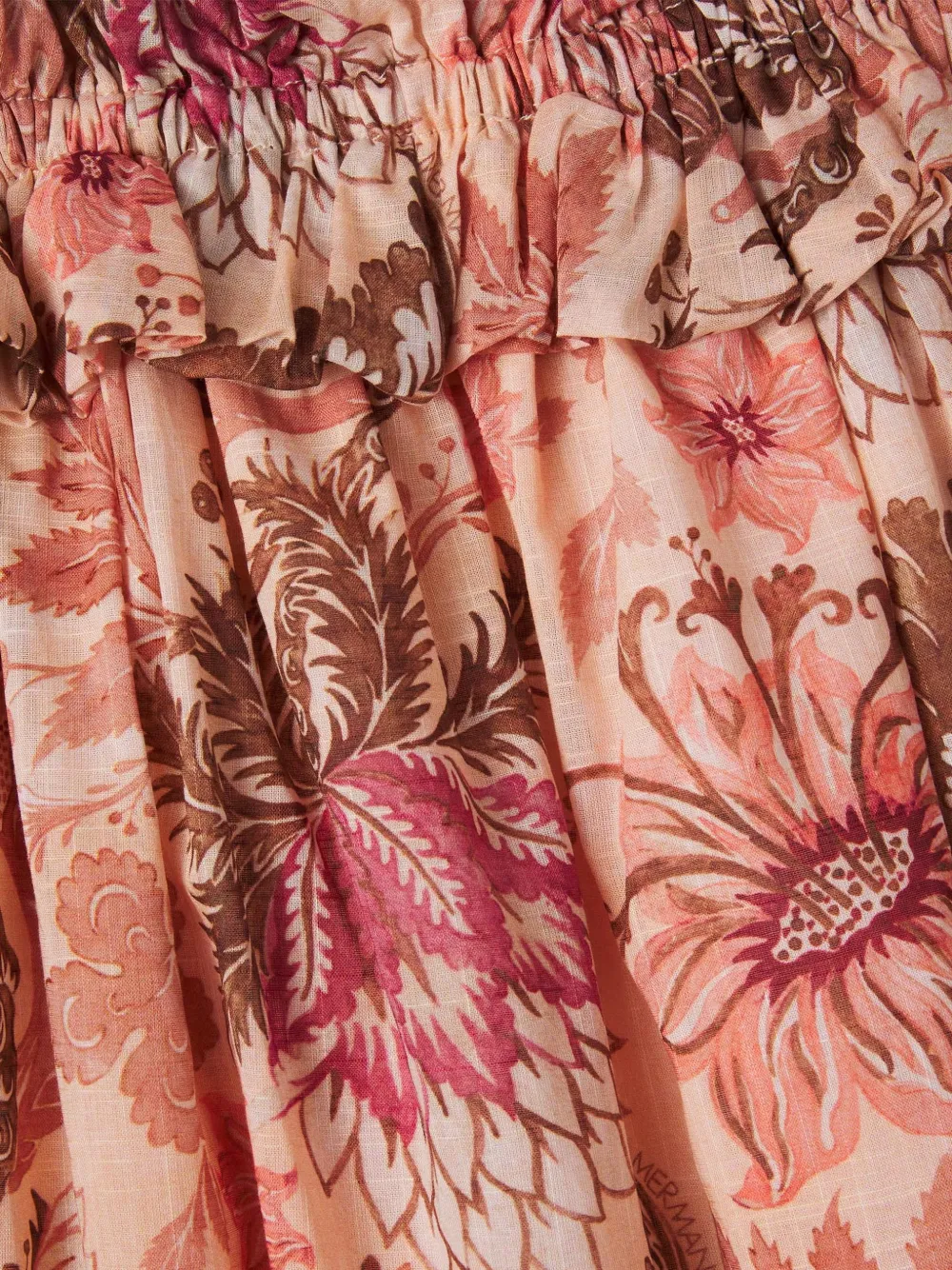 ZIMMERMANN Kids Jurk met bloemenprint en ruches Roze