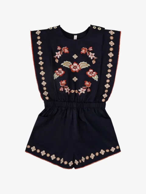ZIMMERMANN Kids Aster floral-embroidered playsuit