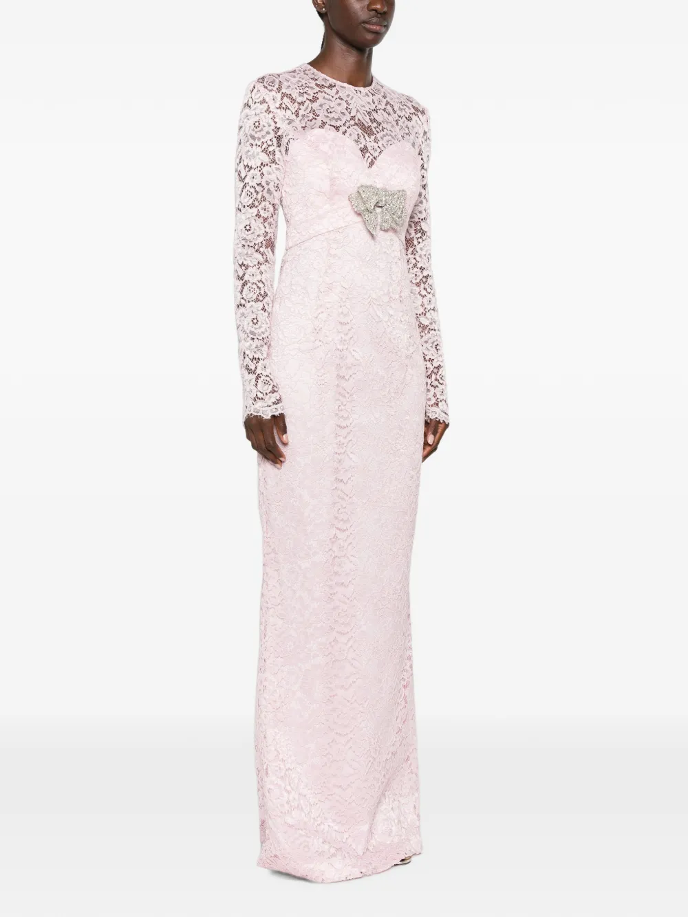 SILK LOVE & LACE Jurk met strikdetail Roze
