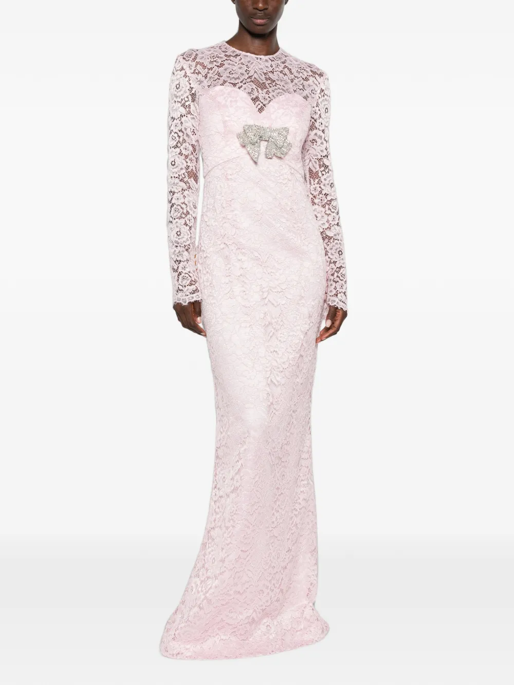 SILK LOVE & LACE Jurk met strikdetail Roze