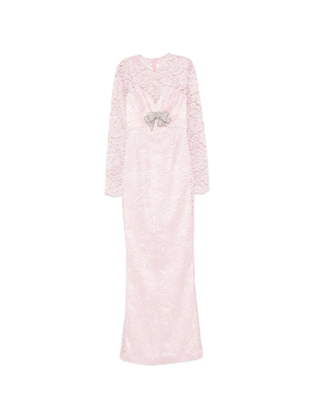 SILK LOVE & LACE bow-detail lace dress - Rosa