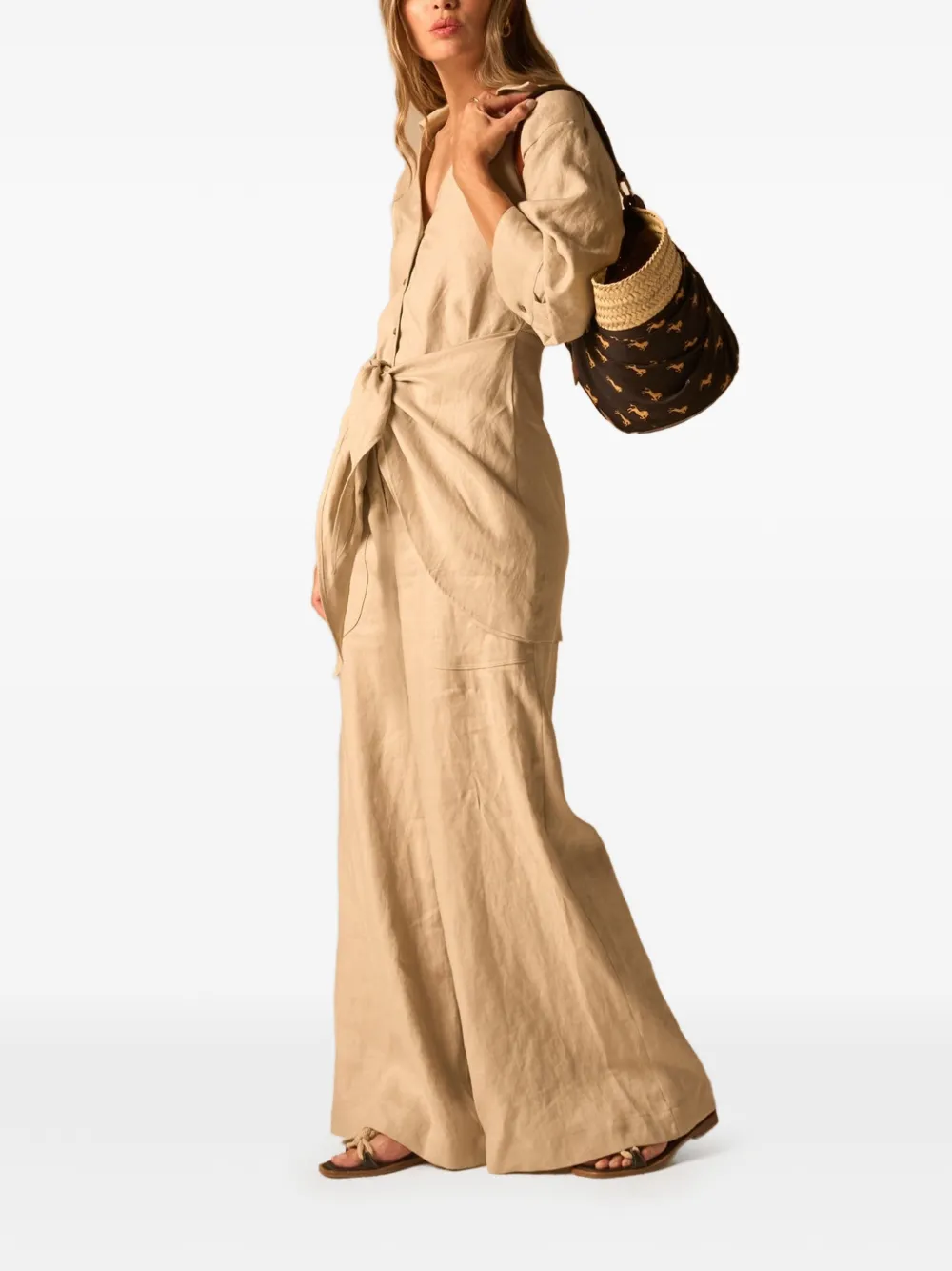 JBQ Oslo 2.0 broek met wijde pijpen Beige