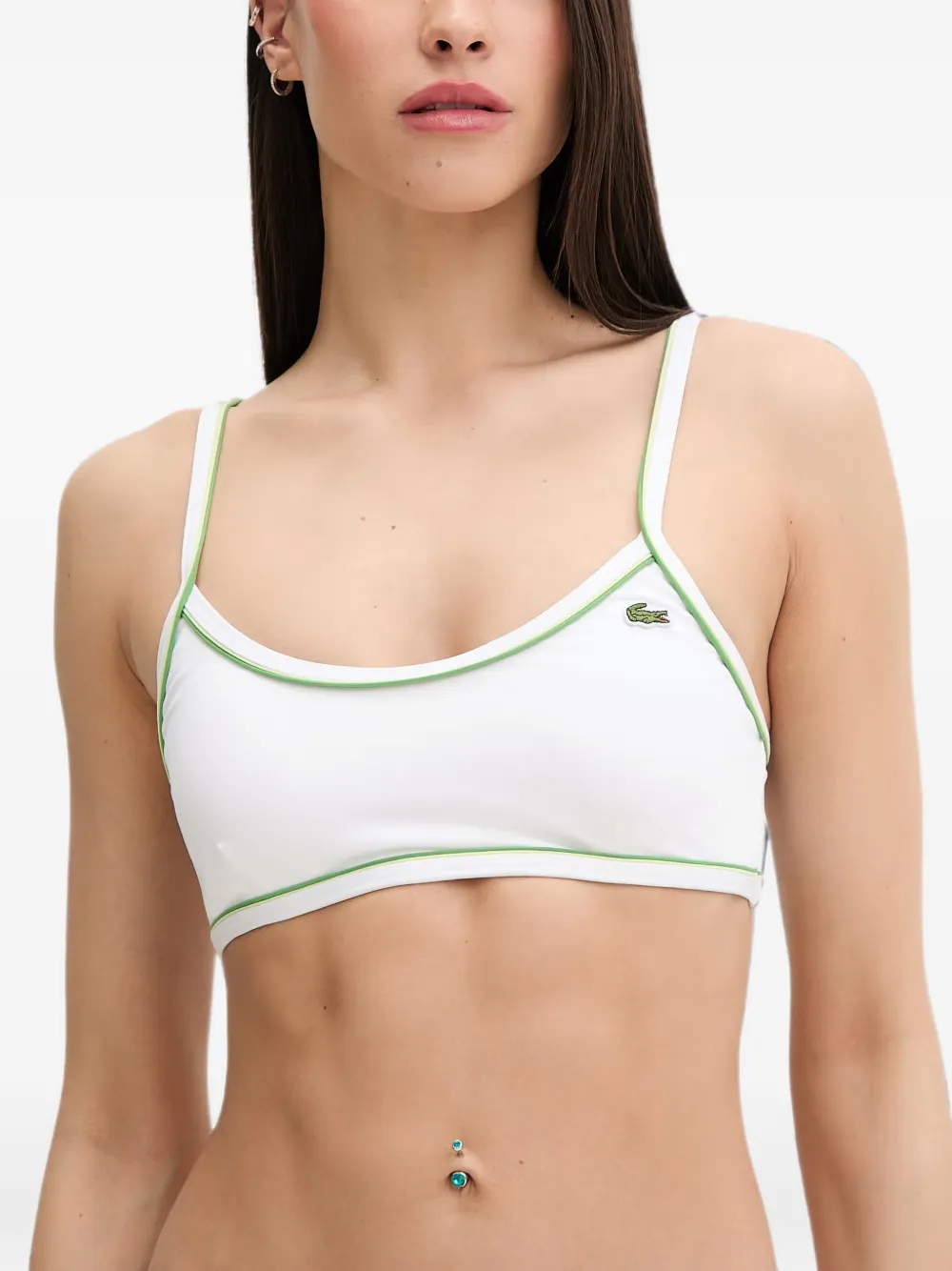 Lacoste Top da bagno in jersey - Bianco