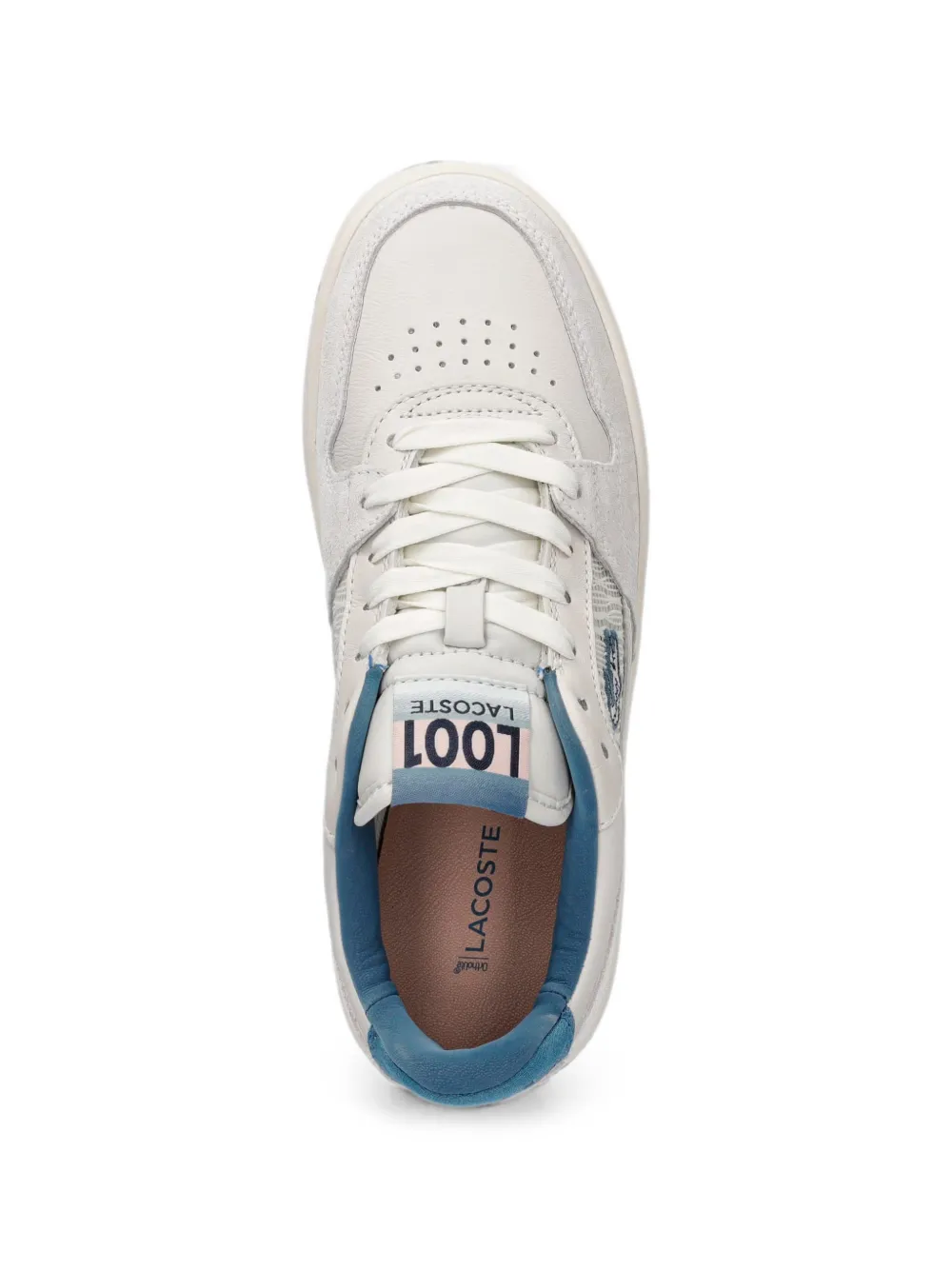Lacoste L001 leren sneakers met vlakken Beige
