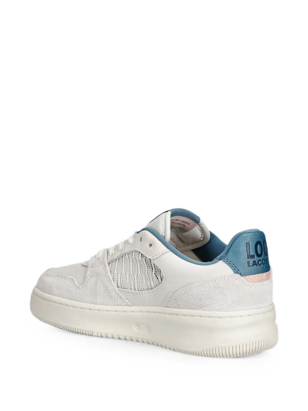 Lacoste L001 leren sneakers met vlakken Beige