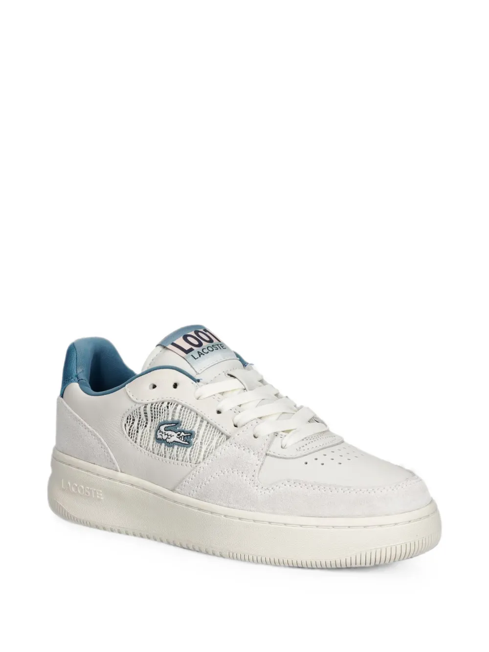 Lacoste L001 leren sneakers met vlakken Beige