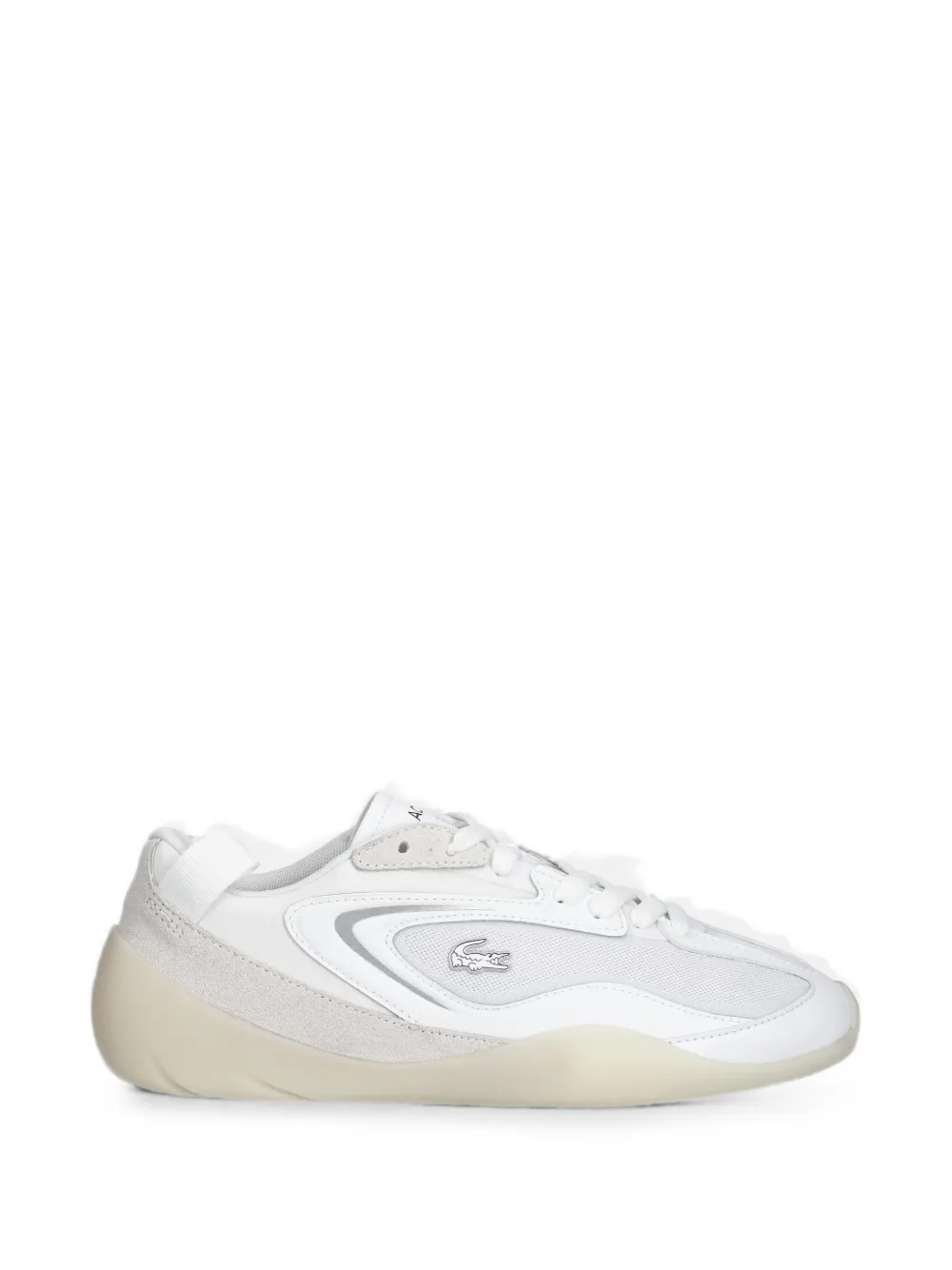 Lacoste Side Low suede-panelled mesh sneakers - Weiß