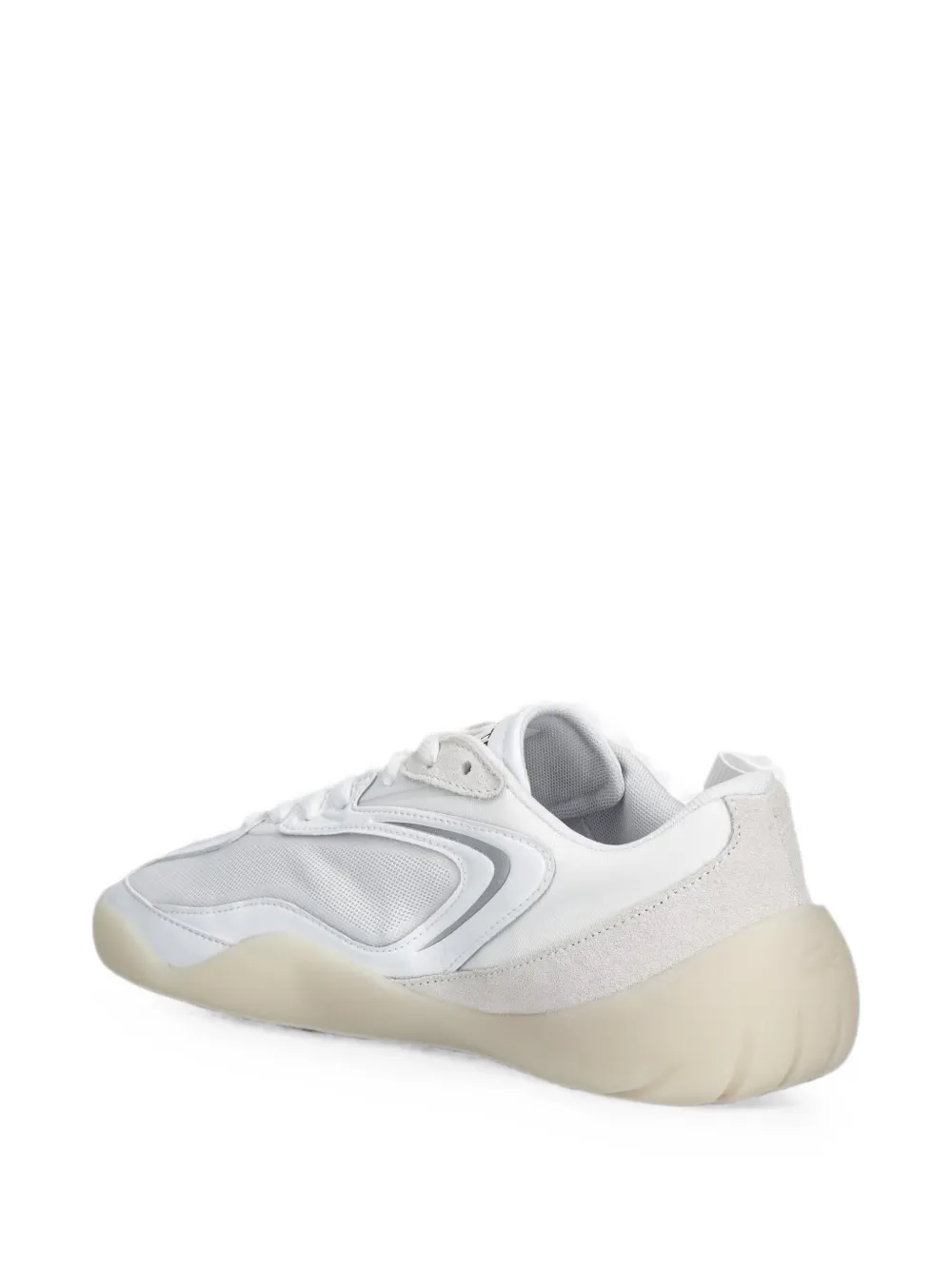Lacoste Side Low suede-panelled mesh sneakers Wit