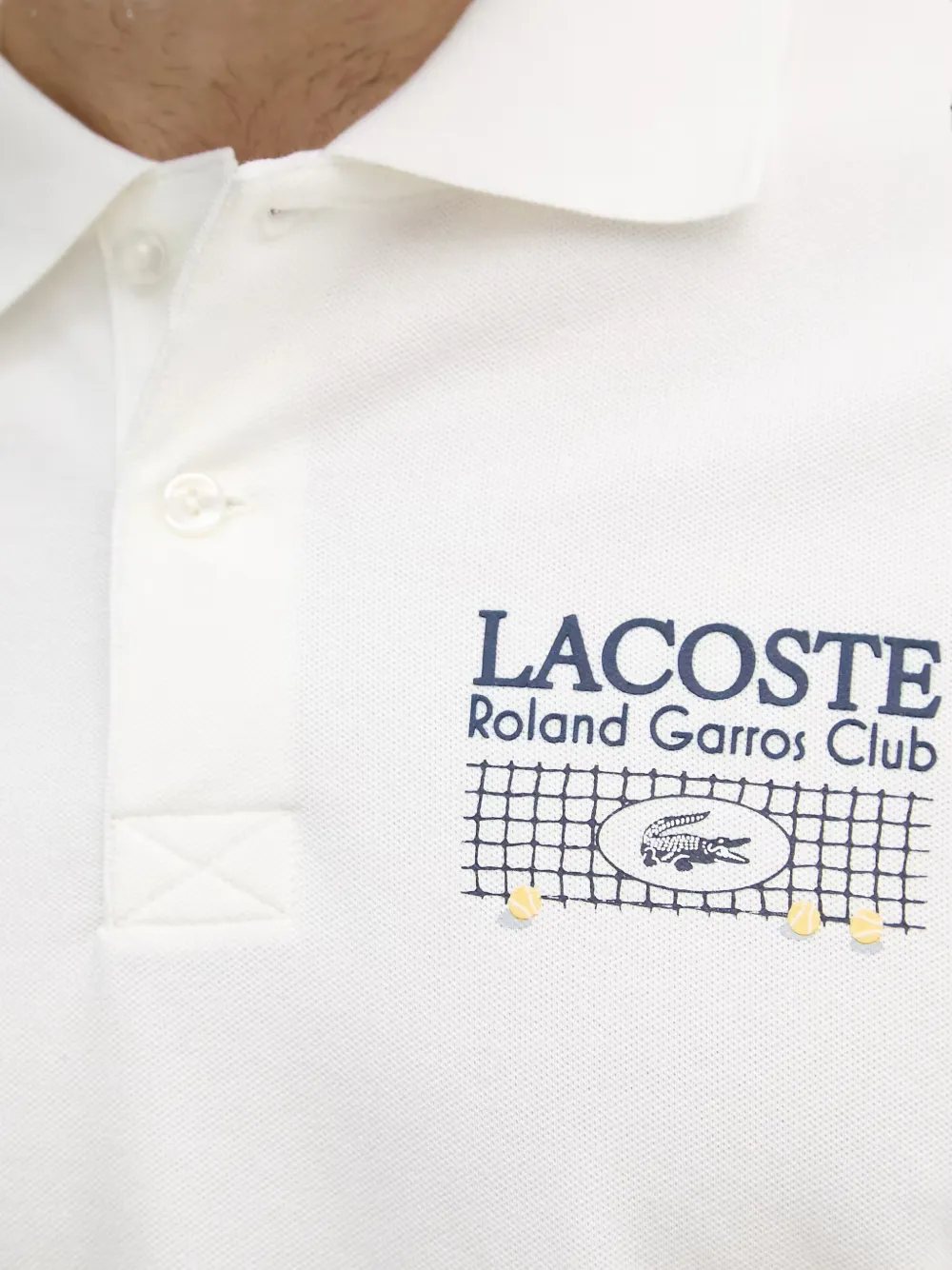 Lacoste Roland-Garros T-shirt met logo-print Wit