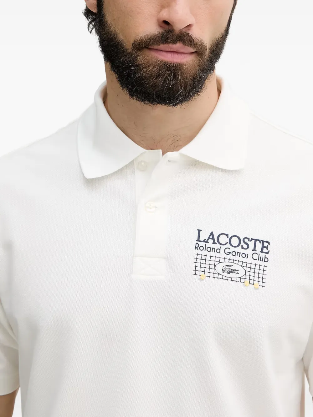 Lacoste Roland-Garros T-shirt met logo-print Wit