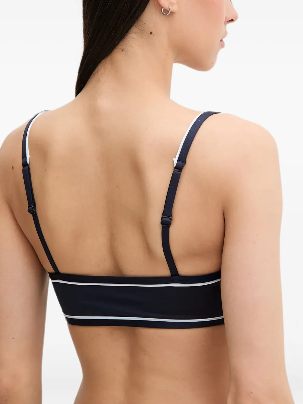 Lacoste Bikinitop met logo-patch en afwerking Blauw