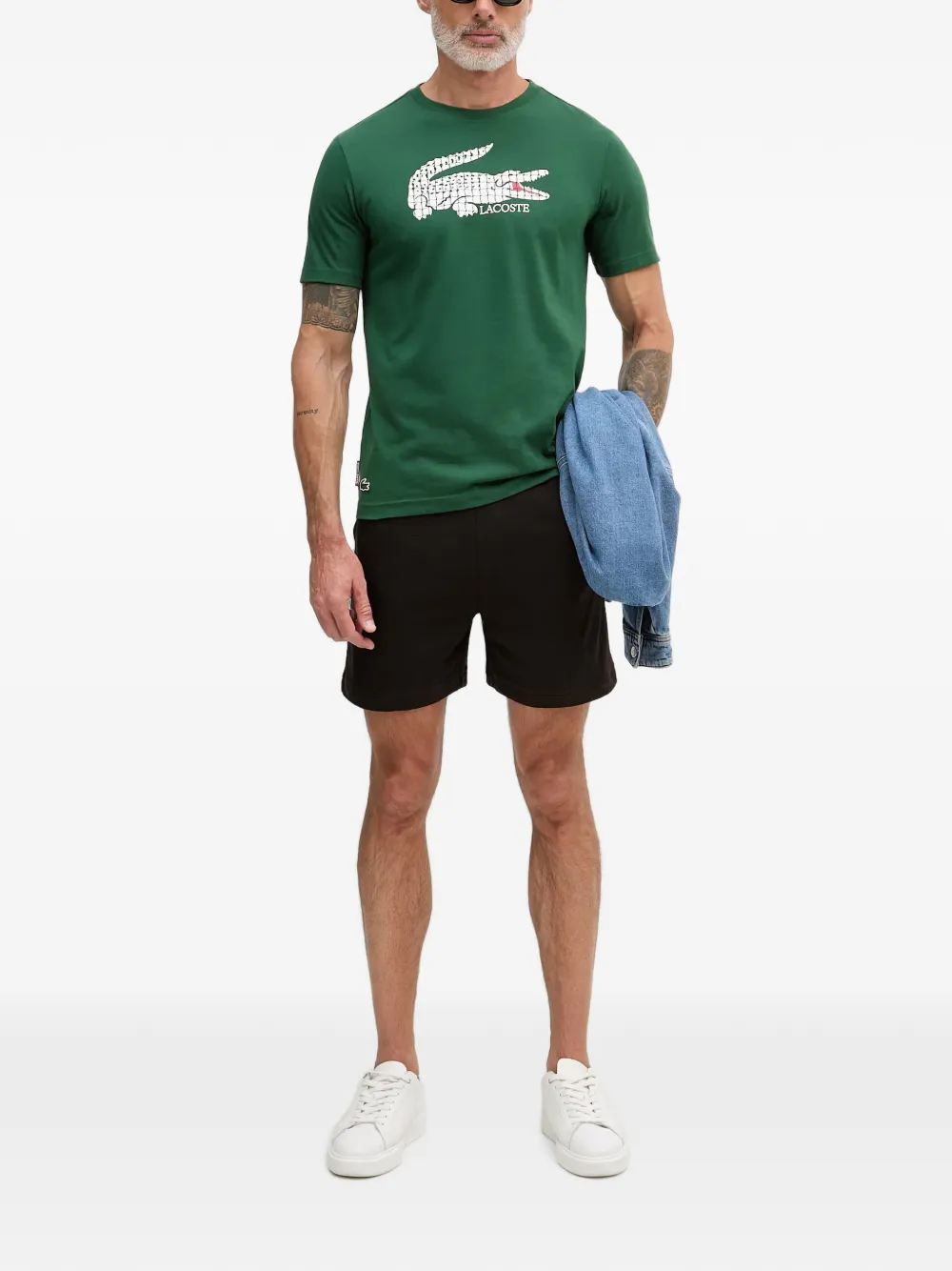 Lacoste T-shirt met logoprint Groen