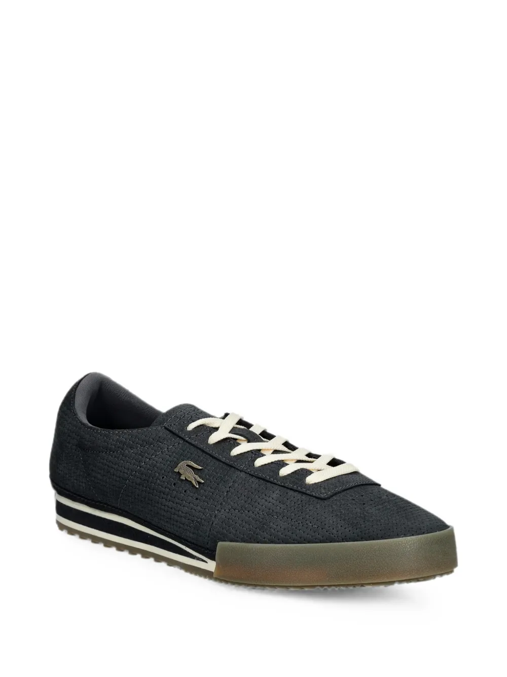 Lacoste Aura sneakers met logo-plakkaat en geperforeerde details Grijs