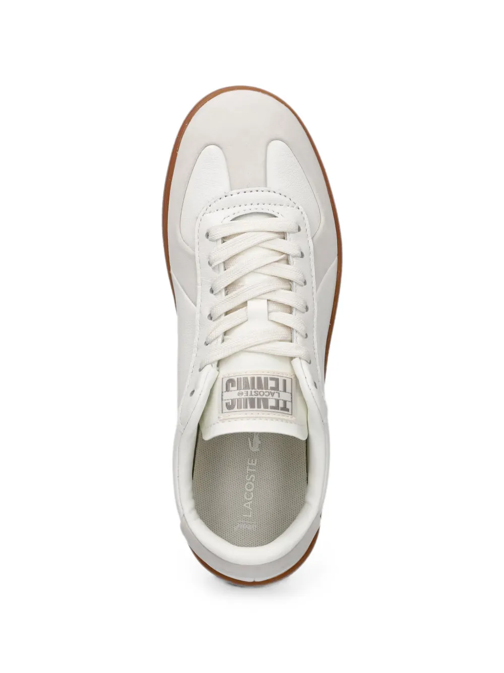 Lacoste panelled leather sneakers Wit