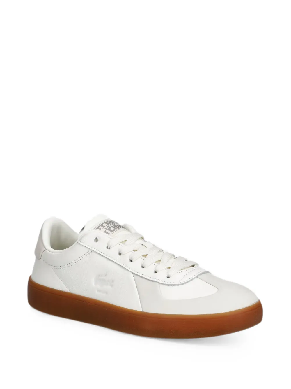 Lacoste panelled leather sneakers Wit