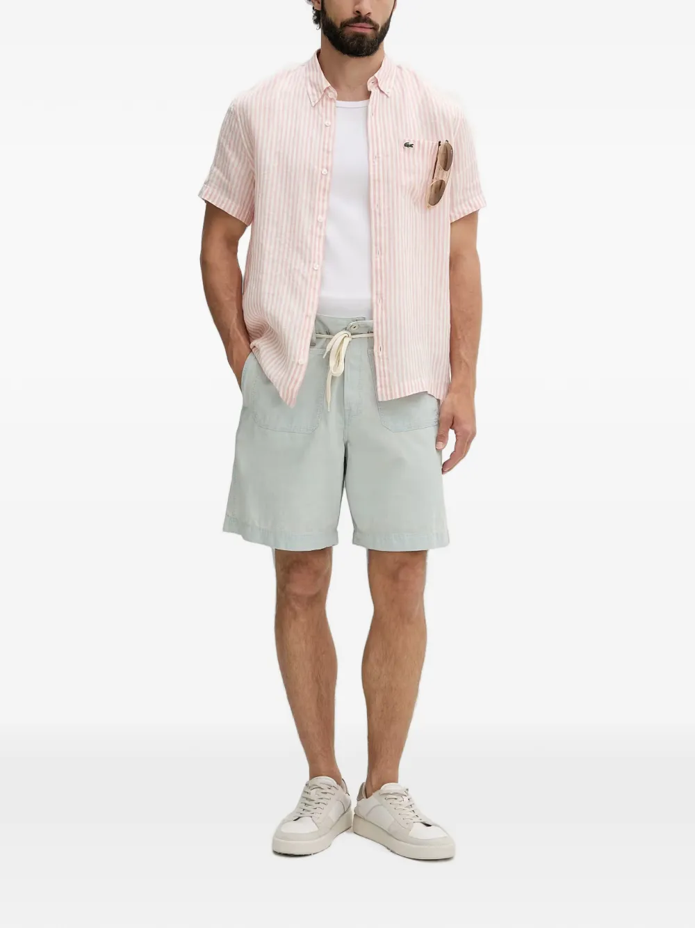 Lacoste Gestreept overhemd Roze