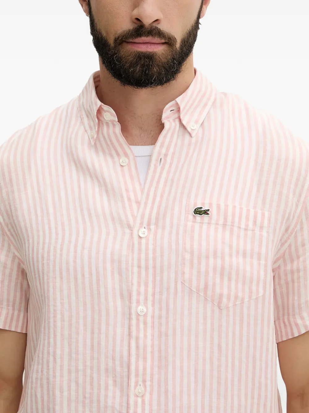 Lacoste Gestreept overhemd Roze