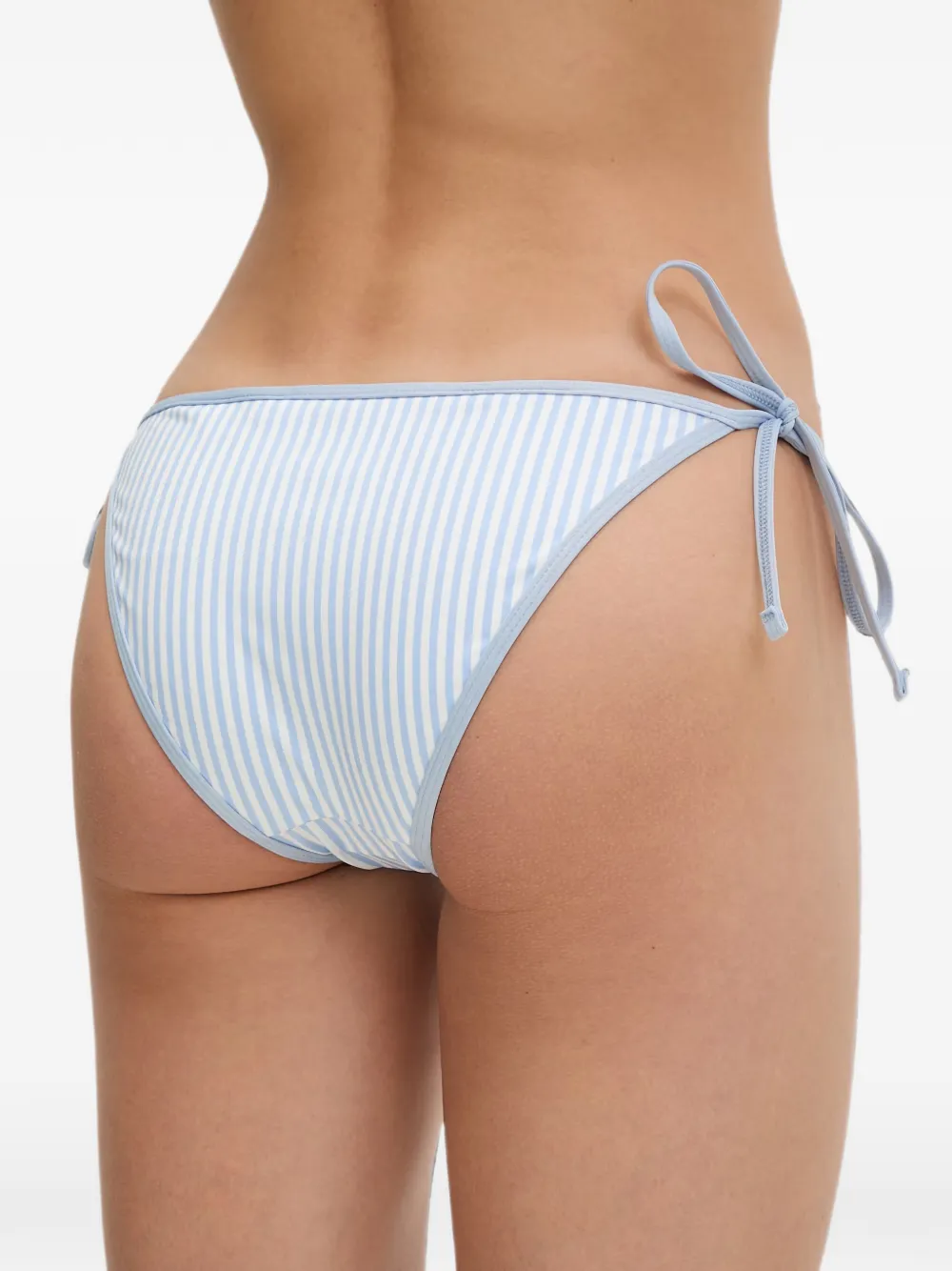 Lacoste Gestreepte zwembroek met gestrikte zijkant Blauw