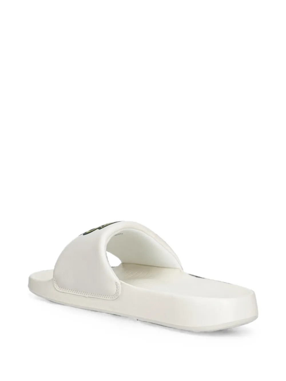 Lacoste Serve Slide 1.0 slippers met logo-patch Wit