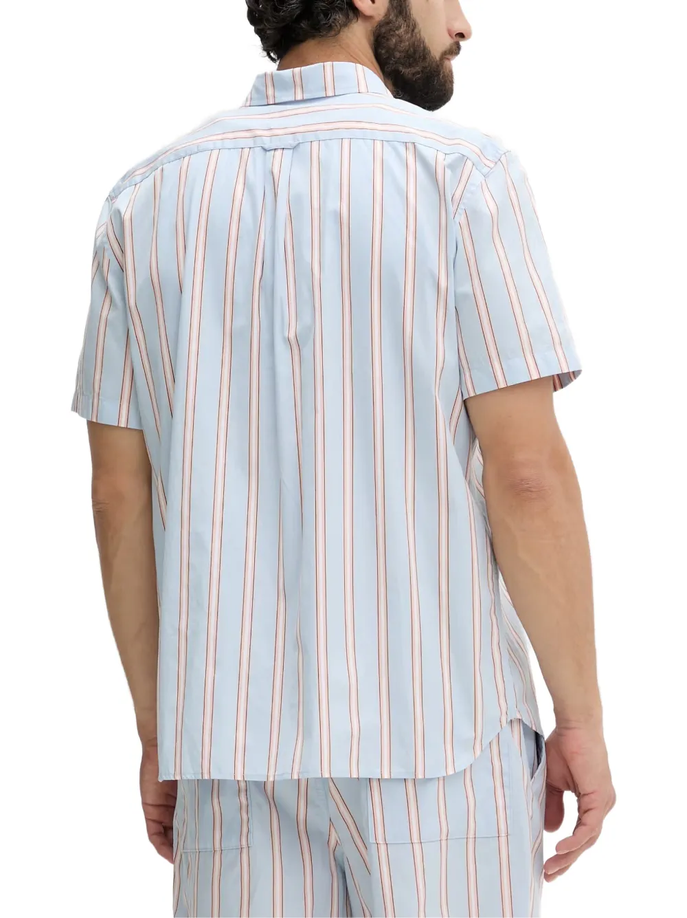 Lacoste Gestreept katoenen overhemd Blauw