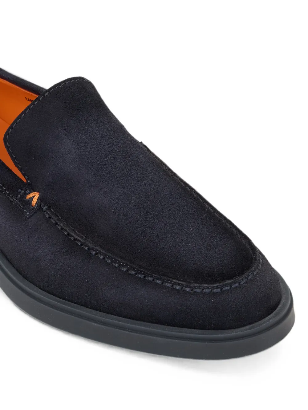 Santoni suede almond-toe loafers Blauw